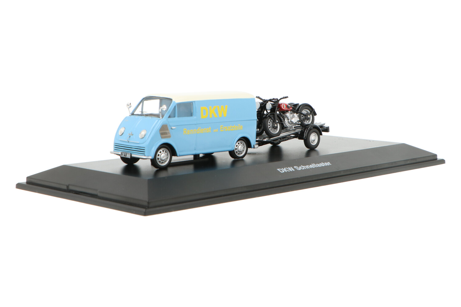 DKW Bestelwagen + aanhanger - Modelauto schaal 1:43